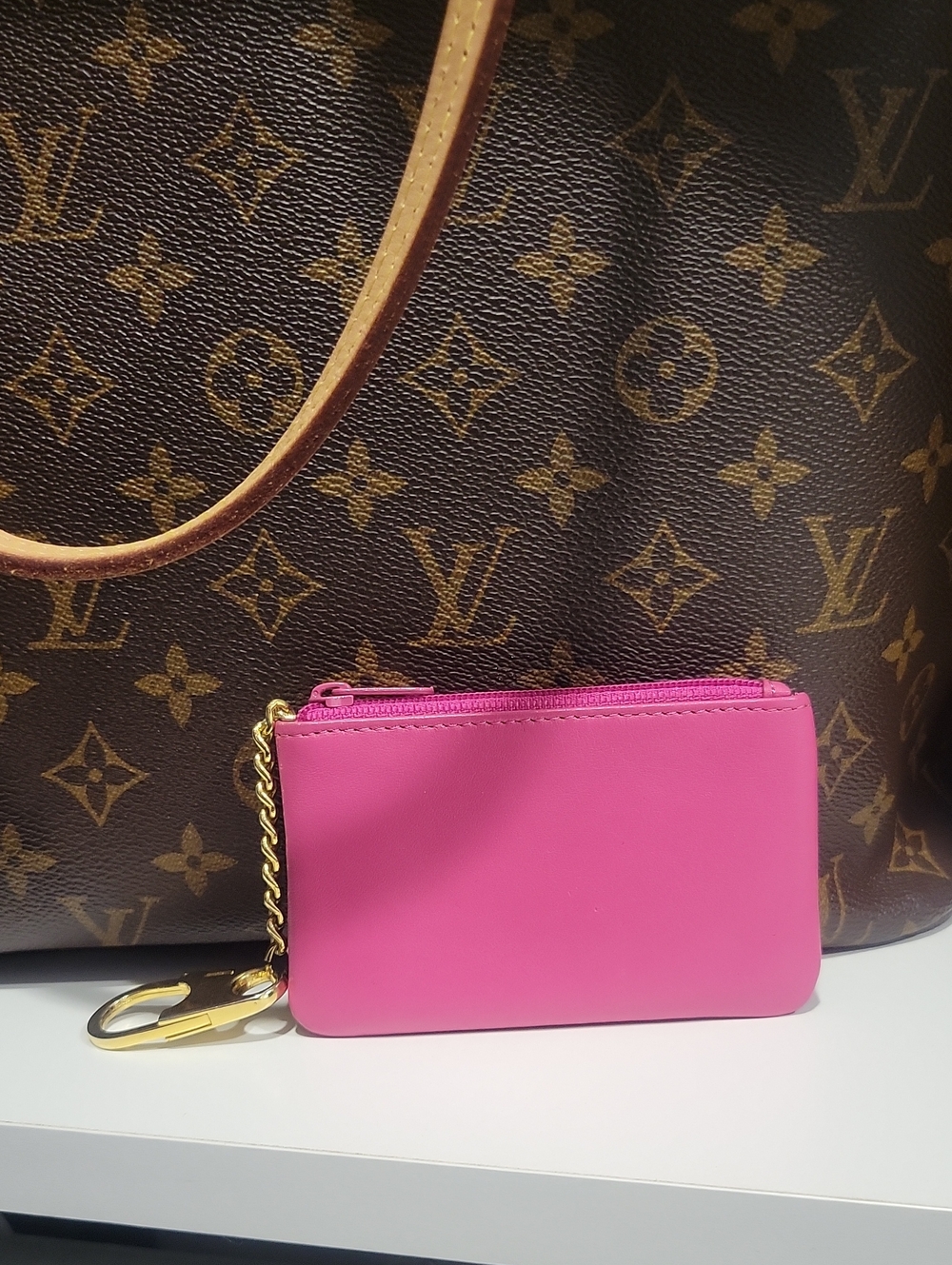 Royce NEW YORK Pink Keychain Pouch Wallet